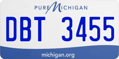 MI license plate DBT3455