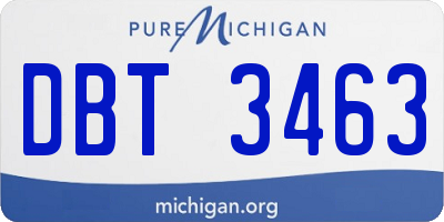 MI license plate DBT3463