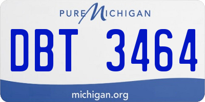 MI license plate DBT3464