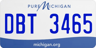 MI license plate DBT3465