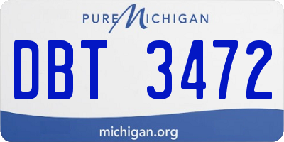 MI license plate DBT3472