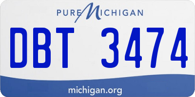 MI license plate DBT3474