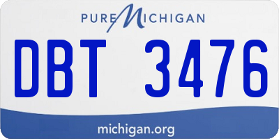MI license plate DBT3476