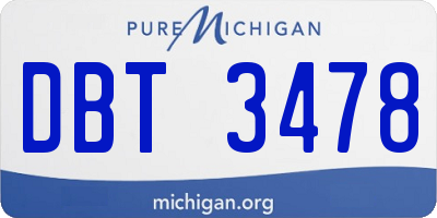 MI license plate DBT3478