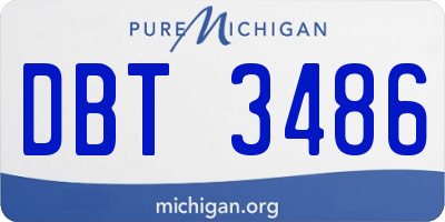 MI license plate DBT3486