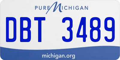 MI license plate DBT3489