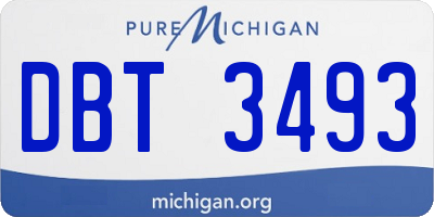 MI license plate DBT3493