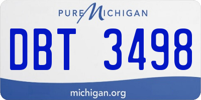 MI license plate DBT3498