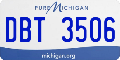 MI license plate DBT3506