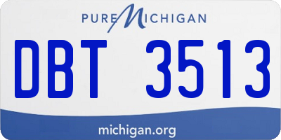 MI license plate DBT3513