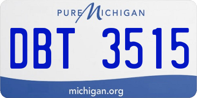 MI license plate DBT3515