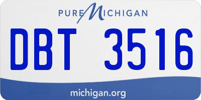 MI license plate DBT3516