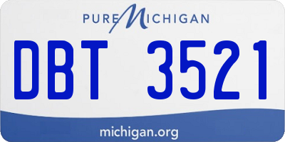MI license plate DBT3521