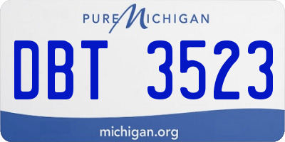 MI license plate DBT3523