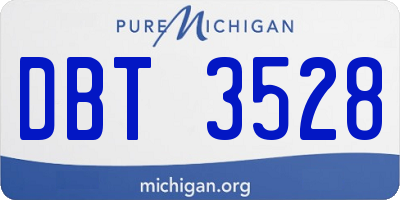 MI license plate DBT3528