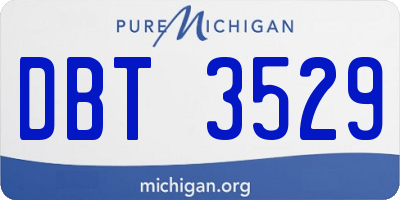 MI license plate DBT3529