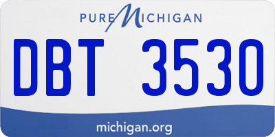 MI license plate DBT3530