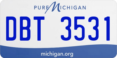 MI license plate DBT3531
