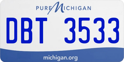 MI license plate DBT3533
