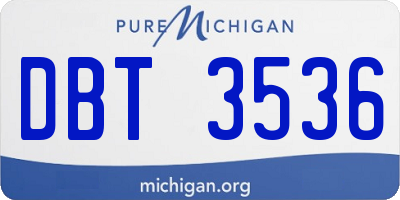 MI license plate DBT3536