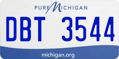 MI license plate DBT3544