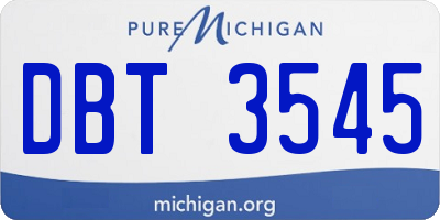 MI license plate DBT3545