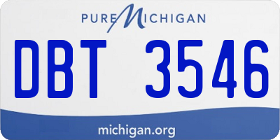 MI license plate DBT3546
