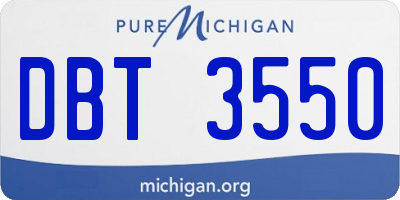 MI license plate DBT3550