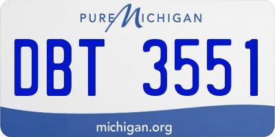 MI license plate DBT3551