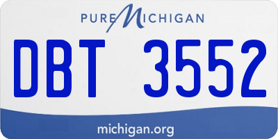 MI license plate DBT3552