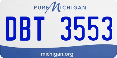 MI license plate DBT3553