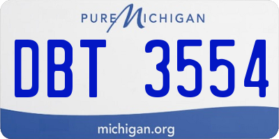MI license plate DBT3554
