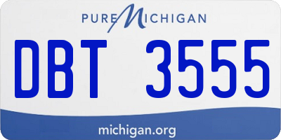 MI license plate DBT3555