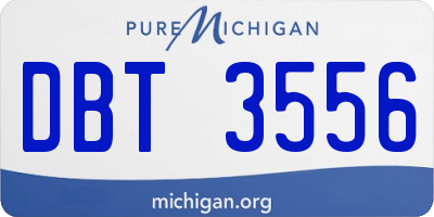MI license plate DBT3556
