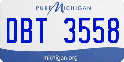 MI license plate DBT3558