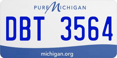 MI license plate DBT3564