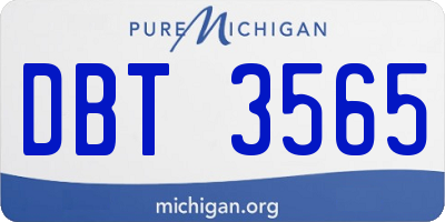 MI license plate DBT3565