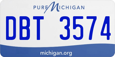 MI license plate DBT3574
