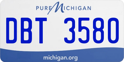 MI license plate DBT3580