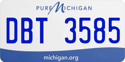 MI license plate DBT3585