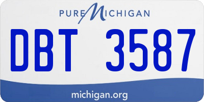 MI license plate DBT3587