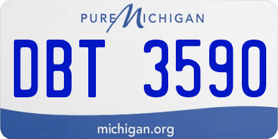 MI license plate DBT3590