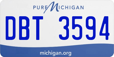 MI license plate DBT3594