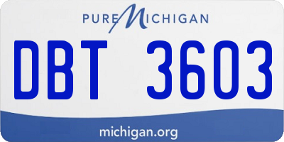MI license plate DBT3603