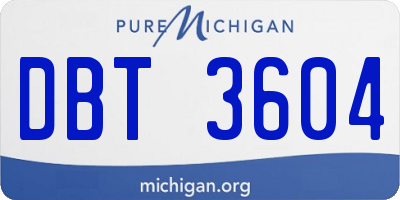 MI license plate DBT3604