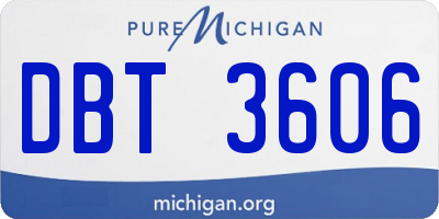 MI license plate DBT3606