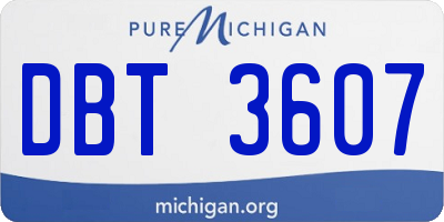 MI license plate DBT3607