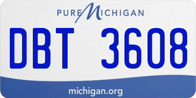 MI license plate DBT3608