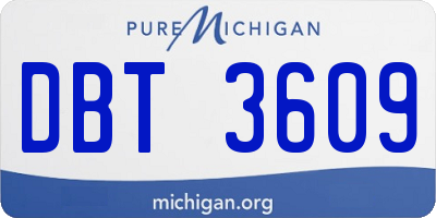 MI license plate DBT3609
