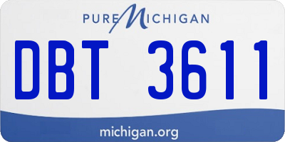 MI license plate DBT3611